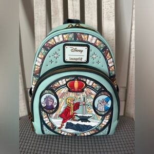 Loungefly Disney Sword in the Stone Stained Glass Mini Backpack